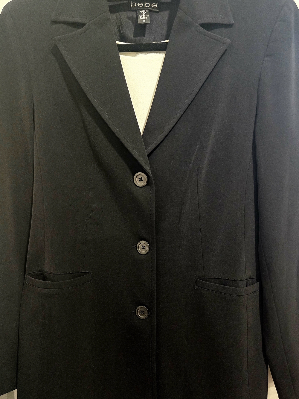 bebe Black Tailored Notch Lapel Coat